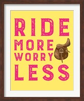 Ride More Worry Less - Yellow Fine Art Print