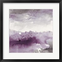 Midnight at the Lake II Amethyst and Grey Framed Print
