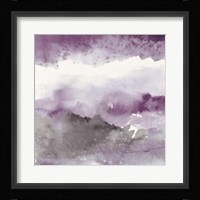 Midnight at the Lake III Amethyst and Grey Framed Print
