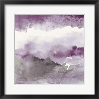 Midnight at the Lake III Amethyst and Grey Framed Print