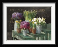 Les Fleurs Printemps on Black Fine Art Print