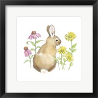 Wildflower Bunnies I Sq Framed Print