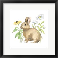 Wildflower Bunnies II Sq Framed Print
