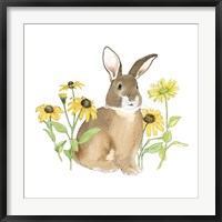 Wildflower Bunnies III Sq Fine Art Print