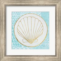 Summer Shells II Teal and Gold Fine Art Print