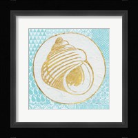 Summer Shells III Teal and Gold Fine Art Print
