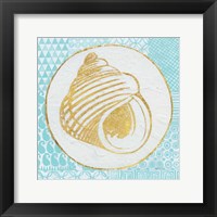 Summer Shells III Teal and Gold Fine Art Print