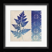 Indigo Leaves III Framed Print