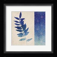Indigo Leaves IV Framed Print