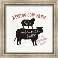 Farm Linen Cow Black Fine Art Print
