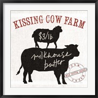 Farm Linen Cow Black Fine Art Print