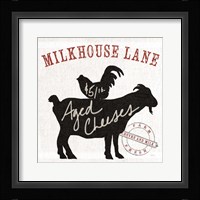 Farm Linen Goat Black Framed Print