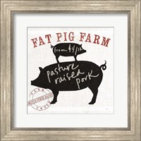 Farm Linen Pig Black Fine Art Print