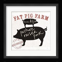 Farm Linen Pig Black Fine Art Print