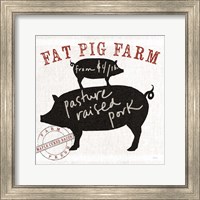 Farm Linen Pig Black Fine Art Print