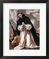 St Dominic in Prayer Framed Print
