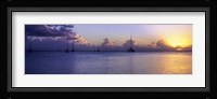 Boats in the Pacific ocean, Tahiti, French Polynesia Fine Art Print