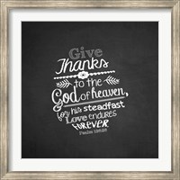 Psalm 136:26, Give Thanks (Chalkboard) Fine Art Print