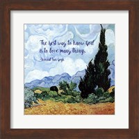 Know God - Van Gogh Quote 1 Fine Art Print