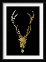 Gold Foil Rustic Mount I on Black - Metallic Foil Fine Art Print