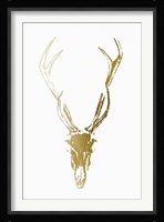 Gold Foil Rustic Mount I on White - Metallic Foil Fine Art Print