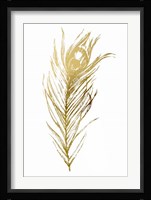 Gold Foil Feather I - Metallic Foil Fine Art Print