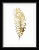 Gold Foil Feather II - Metallic Foil Fine Art Print