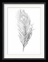 Silver Foil Feather II - Metallic Foil Fine Art Print