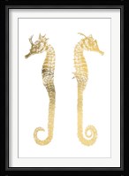 Gold Foil Seahorses - Metallic Foil Fine Art Print