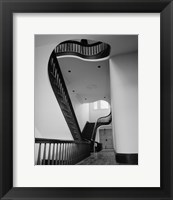 INTERIOR, TRANSVERSE HALL WITH DOUBLE STAIRWAY - City Court House, Court Street and Monument Terrace, Lynchburg Fine Art Print