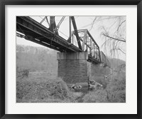 GENERAL VIEW NORTH, SOUTHEAST SIDE FROM SOUTHEAST BANK. - Joshua Falls Bridge, Spanning James River at CSX Railroad, Lynchburg Fine Art Print