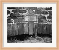 HORIZONTAL VIEW SHOWING KEYSTONE OF ARCH AND INSCRIBED STONE ABOVE - James River and Kanawha Canal Bridge, Ninth Street between Fine Art Print