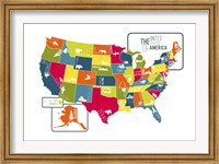 USA Map (bright) Fine Art Print