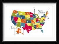 USA Map (bright) Fine Art Print