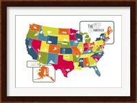 USA Map (bright) Fine Art Print