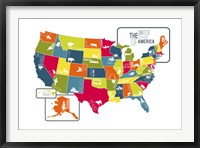 USA Map (bright) Fine Art Print
