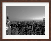 Midtown and Lower Manhattan at dusk Fine Art Print