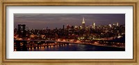 Midtown Manhattan and Williamsburg Bridge 1 Fine Art Print