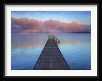 Boat Ramp and Fog Bench, Bavaria, Germany Fine Art Print