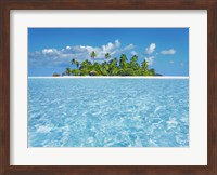 Tropical Lagoon with Palm Island, Maldives Fine Art Print