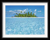 Tropical Lagoon with Palm Island, Maldives Fine Art Print