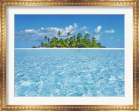 Tropical Lagoon with Palm Island, Maldives Fine Art Print
