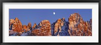 Pale Di San Martino And Moon, Italy Fine Art Print