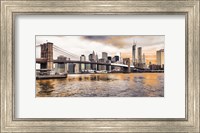 Brooklyn Bridge and Lower Manhattan at sunset, NYC Fine Art Print