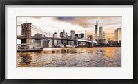 Brooklyn Bridge and Lower Manhattan at sunset, NYC Fine Art Print
