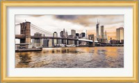 Brooklyn Bridge and Lower Manhattan at sunset, NYC Fine Art Print