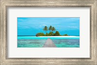 Jetty and Maldivian island Fine Art Print