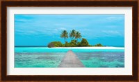 Jetty and Maldivian island Fine Art Print
