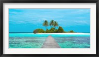 Jetty and Maldivian island Fine Art Print