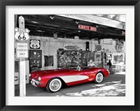 Red Corvette Framed Print